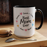 Personalized Best Mom Ever Mug, Custom Kids Names Coffee Mug, Mother's Day Gift for Mom, Grandma Gift, Family Keepsake Cup