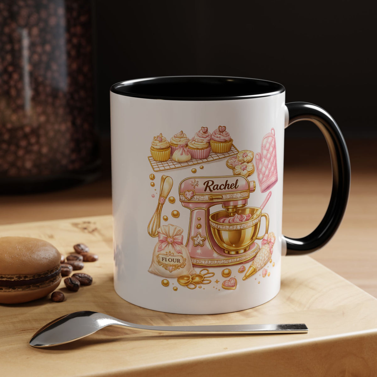 Baker Coffee Mug, Baking Lover Gift, Cute Baking Tools Mug, Pastry Chef Coffee Cup, Gift for Bakers, Kitchen Hobby Mug