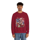 Personalized Hunting Family Sweatshirt, Custom Deer Patriotic Pullover, American Flag Floral Crewneck, Family Gift, Outdoorsman Shirt