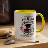 Personalized Graduation Mug for Her, She Believed and Achieved Coffee Cup, Custom Name Class of 2027 Gift, Floral Graduation Keepsake