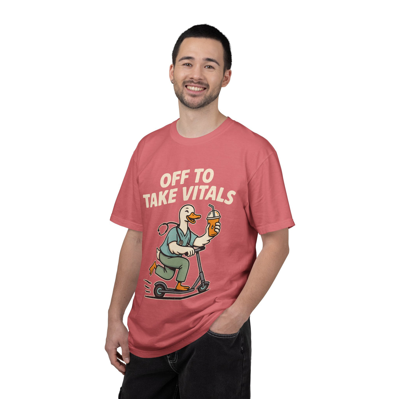 Funny Off To Take Vitals Comfort Colors Shirt, Duck Healthcare Worker Tee, Medical Humor Graphic T Shirt, Clinic Staff Gift