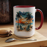 Tropical Beach Paradise Coffee Mug, Coastal Vacation Mug, Paradise Found Beach Lover Gift, Ocean Sunset Coffee Cup, Island Life Mug