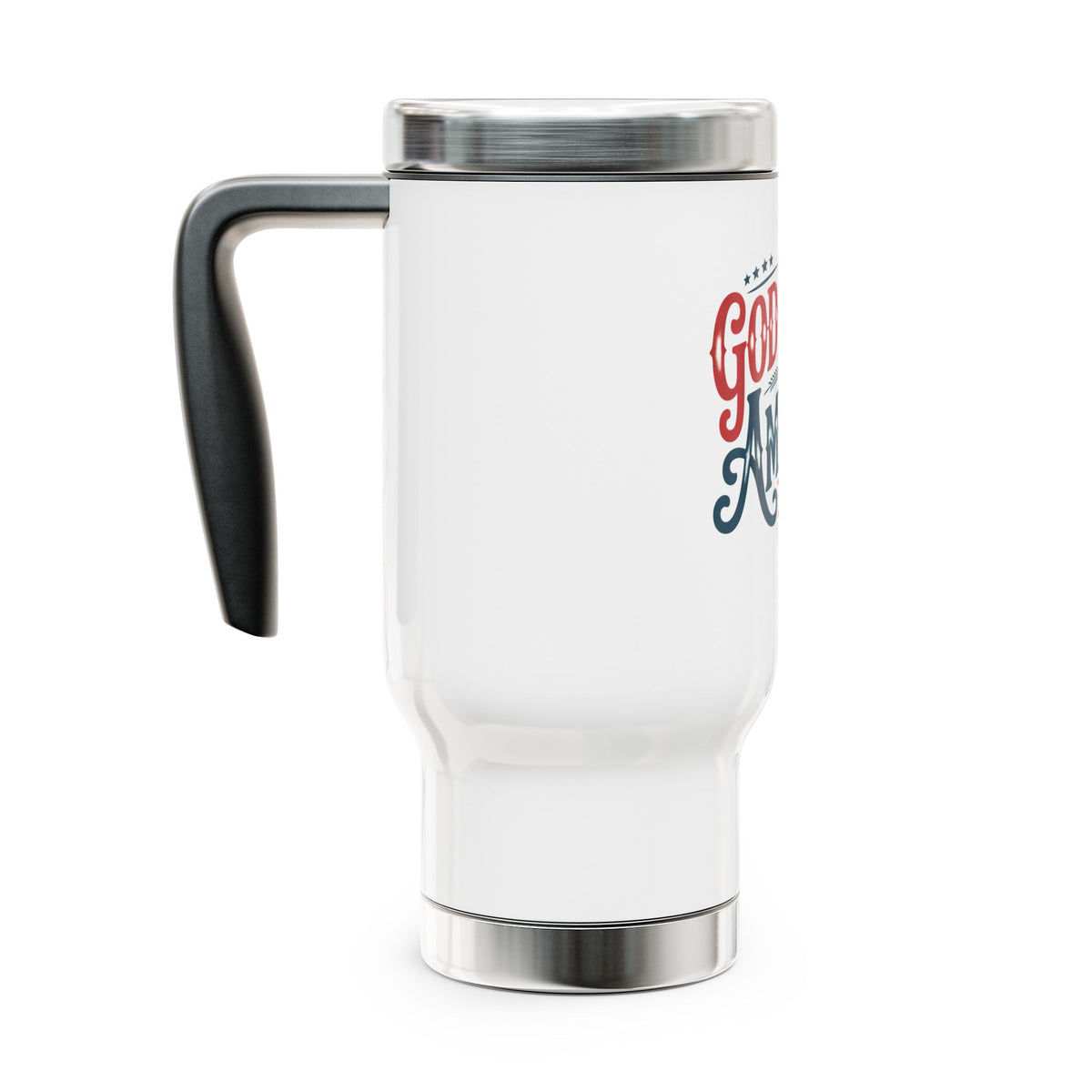 God Bless America Travel Mug, Patriotic Stainless Steel Coffee Cup, Vintage USA Drinkware, American Pride Gift, 4th of July