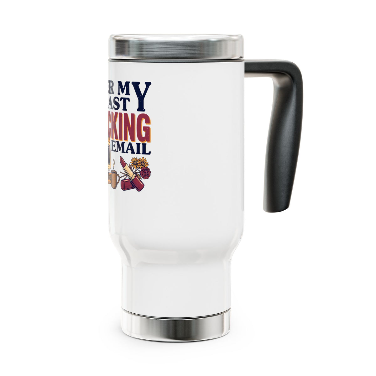 Funny Stainless Steel Travel Mug, Per My Last F*cking Email Cup, Sarcastic Office Gift for Coworkers, Retro Computer Coffee Drinkware