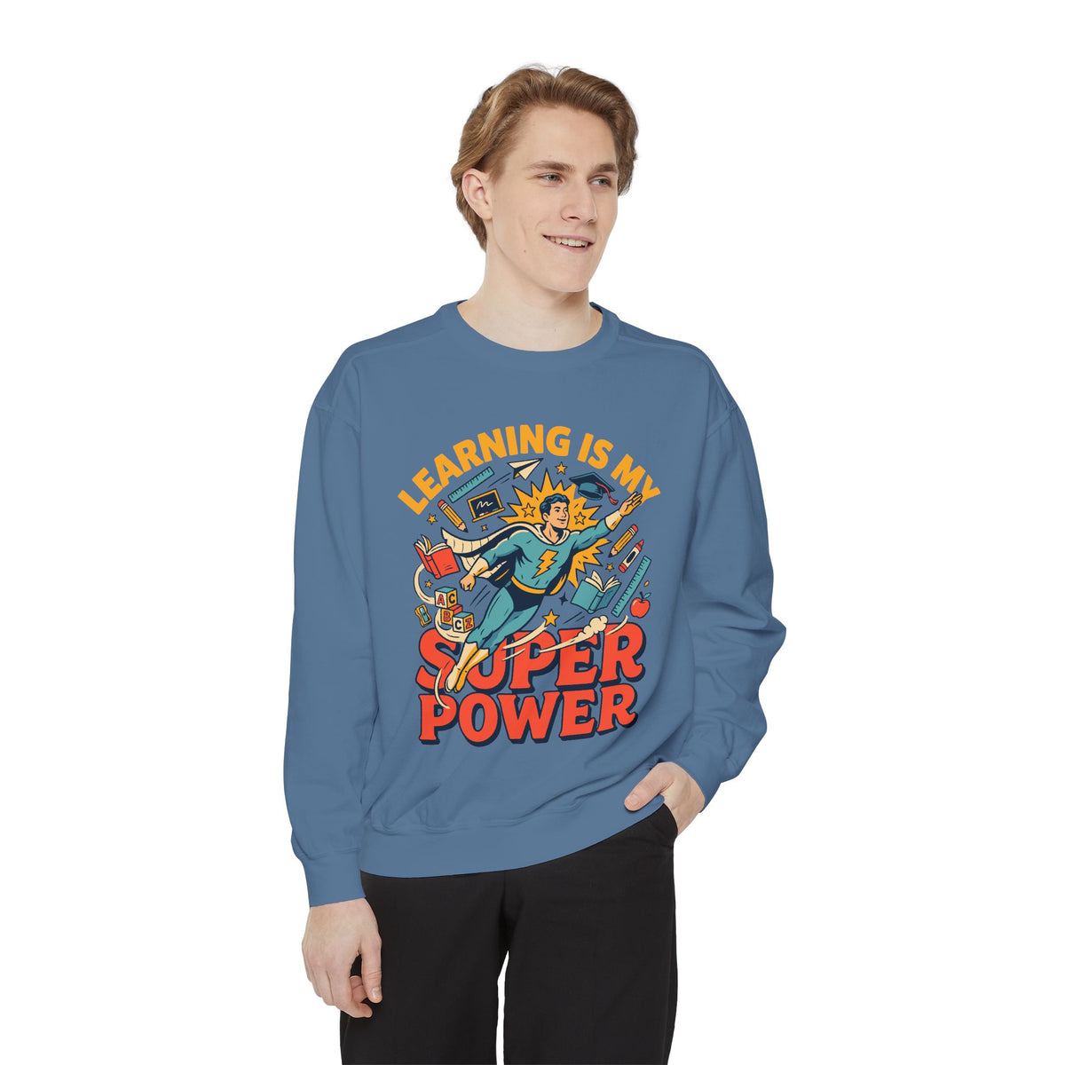 Teacher Superpower Comfort Colors Sweatshirt, Learning Is My Superpower Sweatshirt, Teacher Appreciation Gift, Back To School Crewneck