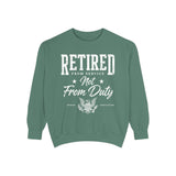 Retired From Service Not From Duty Sweatshirt, Military Retirement Crewneck, Veteran Gift, Patriotic Eagle Veterans Day Pullover for Retiree