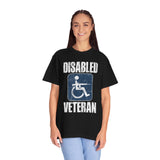 Disabled Veteran Shirt, Distressed Wheelchair and Rifle Graphic, Military Service Pride, Veterans Day Gift and Everyday Casual Wear