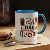 Electrician Dad Fixer of Everything Coffee Mug, Father's Day Gift for Electricians, Lineman Papa Handyman Ceramic Tea Cup with Black Handle