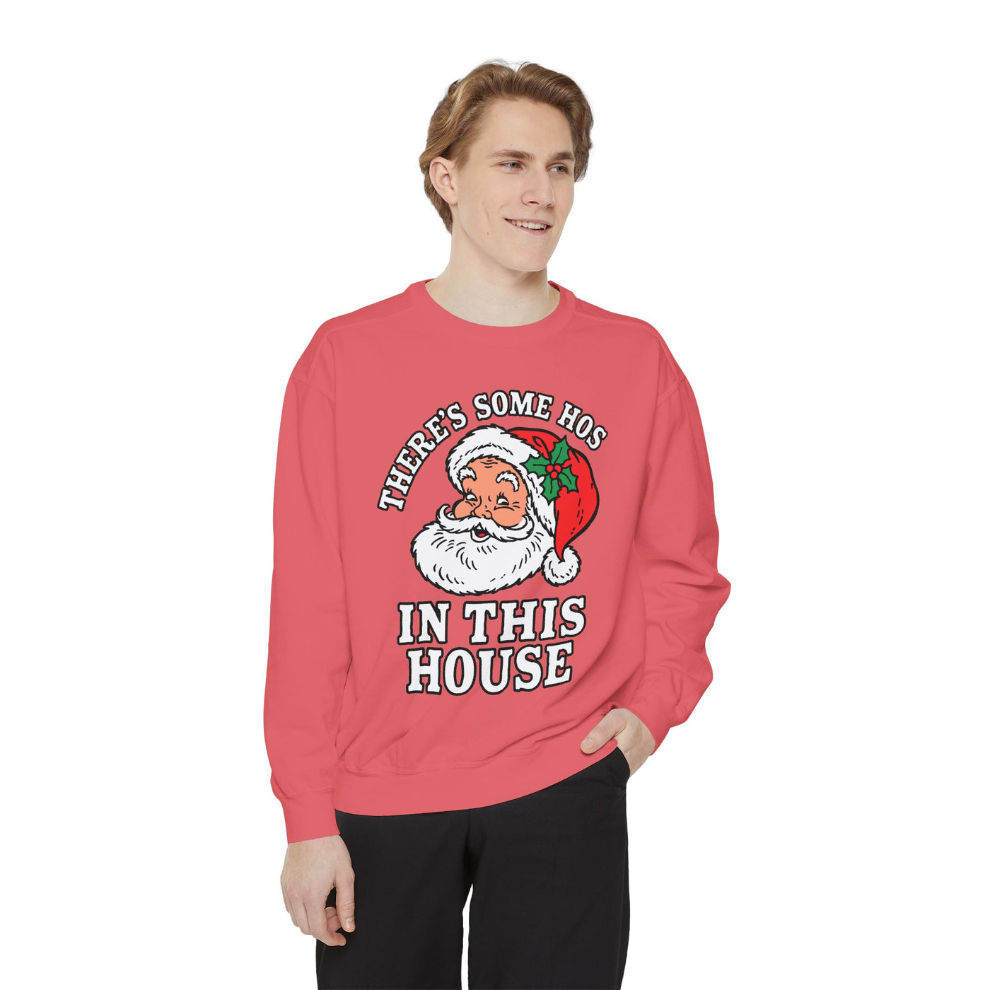 There's Some Ho's in This House Sweatshirt, Funny Santa Christmas Crewneck, Adult Holiday Party Pullover, Naughty Gift for Friends
