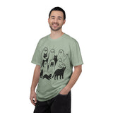 Ghost Cat Halloween Shirt, Cute Spooky Cats and Ghosts Graphic Tee, Cozy Pet Lover Gift, Minimal Black and White Fall Outfit for Women