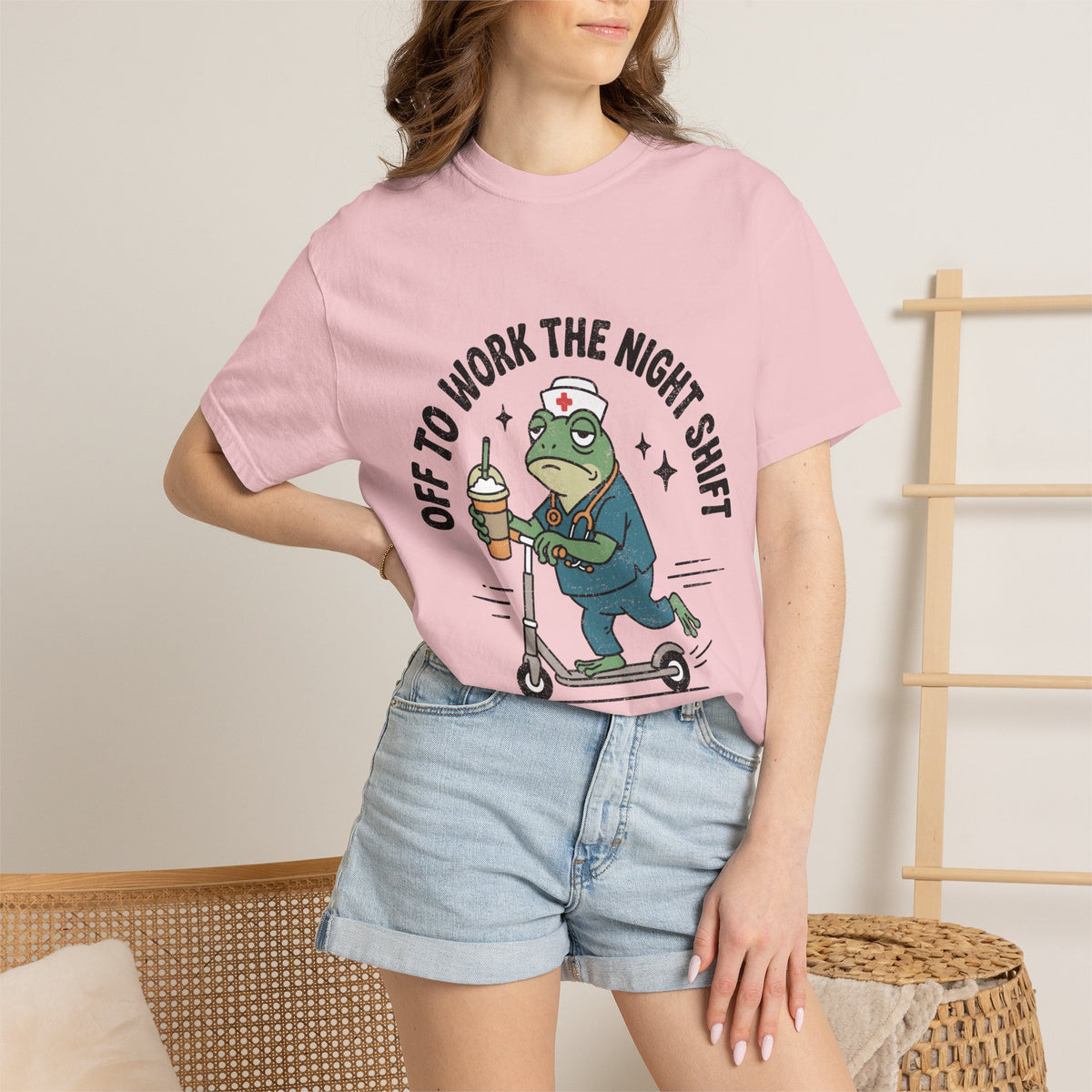 Night Shift Nurse Comfort Colors Shirt, Funny Nurse Frog Tee, Healthcare Worker Gift, RN CNA Nursing School Graduate Shirt