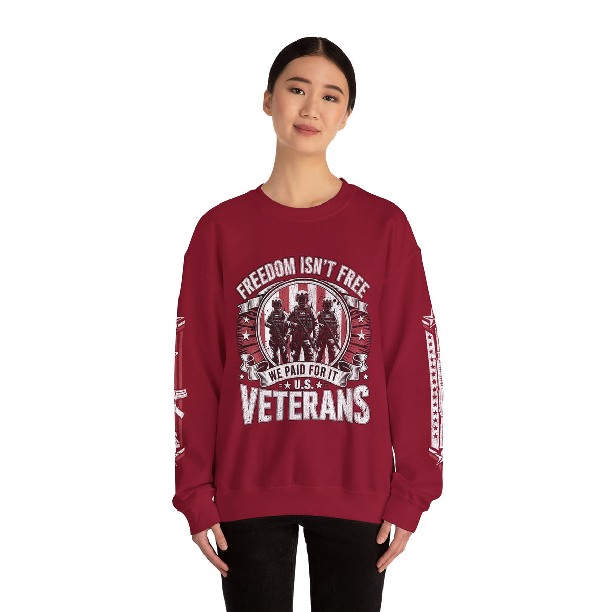 Freedom Isn't Free Veterans Sweatshirt, Military Service Crewneck, American Flag Veteran Pullover, Veteran Gift, Memorial Day Outfit