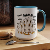 Funny Loud Ducks Mama Coffee Mug, Cute Mother's Day Gift from Kids, Sarcastic Chaos Mom Ceramic Tea Cup with Black Handle