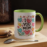 I Love You Mom Heart Mug, Mother's Day Coffee Mug, Gift for Mom from Daughter or Son, Cute Heart Coffee Cup, Mom Appreciation Gift