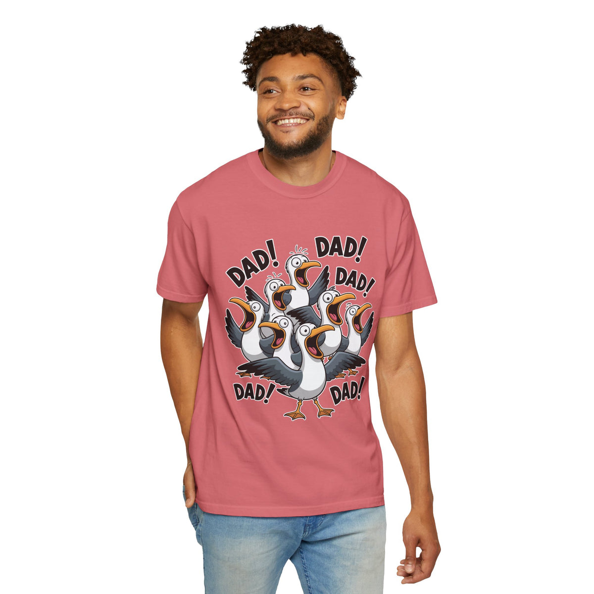 Funny Dad Life Comfort Colors Shirt, Dad Dad Dad Seagull Tee, Fatherhood Humor Graphic Shirt, Father's Day Gift for Dad