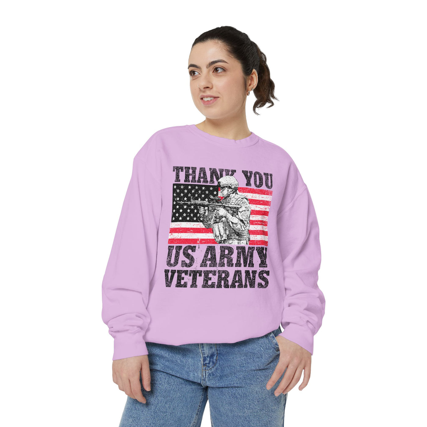 Thank You US Army Veterans Sweatshirt, Patriotic Soldier Crewneck, Military Appreciation Gift, American Flag Pullover for Veterans Day