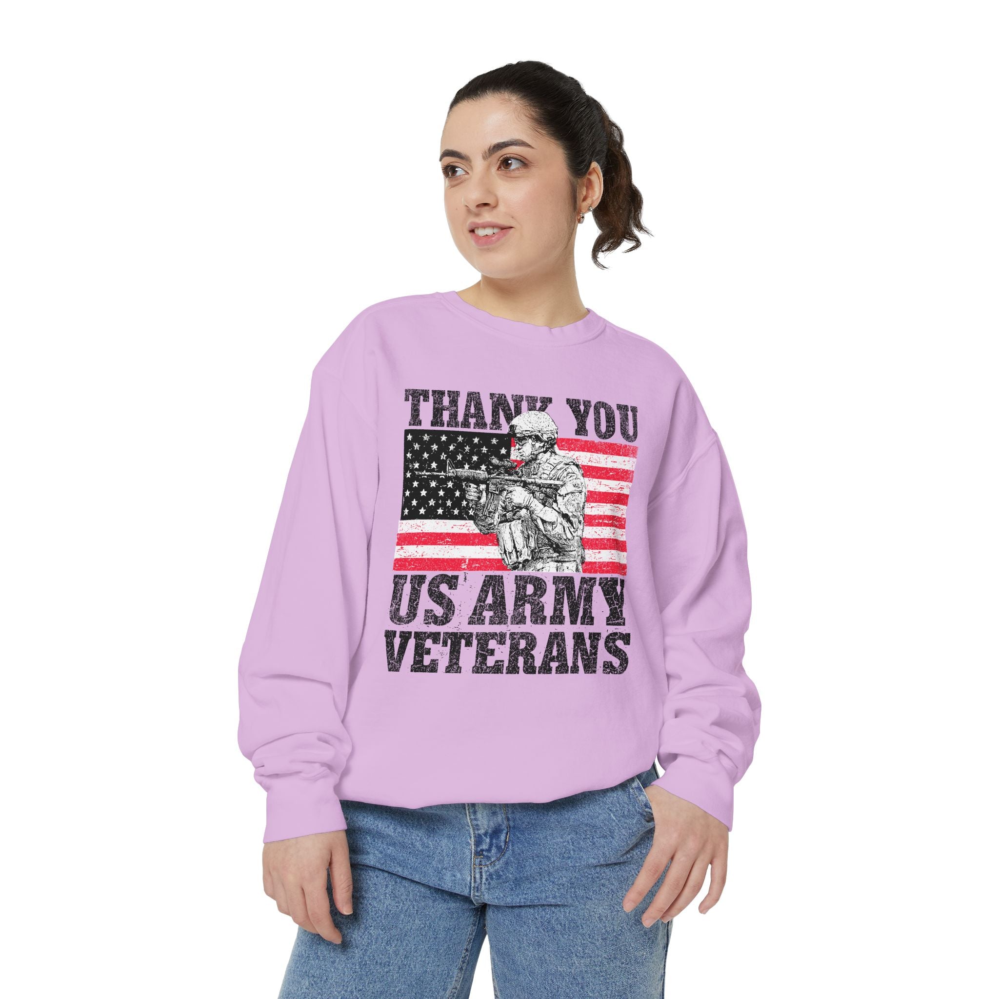Thank You US Army Veterans Sweatshirt, Patriotic Soldier Crewneck, Military Appreciation Gift, American Flag Pullover for Veterans Day