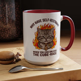 Funny Angry Cat Coffee Mug, Cube Rage Office Mug, Cat Lover Humor Gift, Workplace Stress Mug, Coworker Gift for Cat Owners