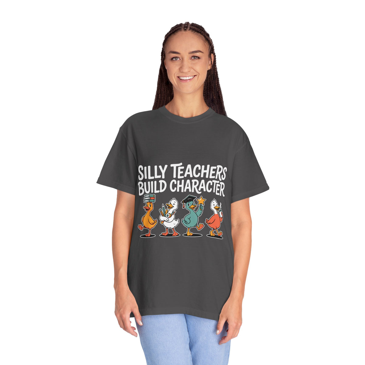 Funny Teacher Comfort Colors Shirt, Silly Teachers Build Character Tee, Teacher Appreciation Gift, Elementary School Teacher Shirt