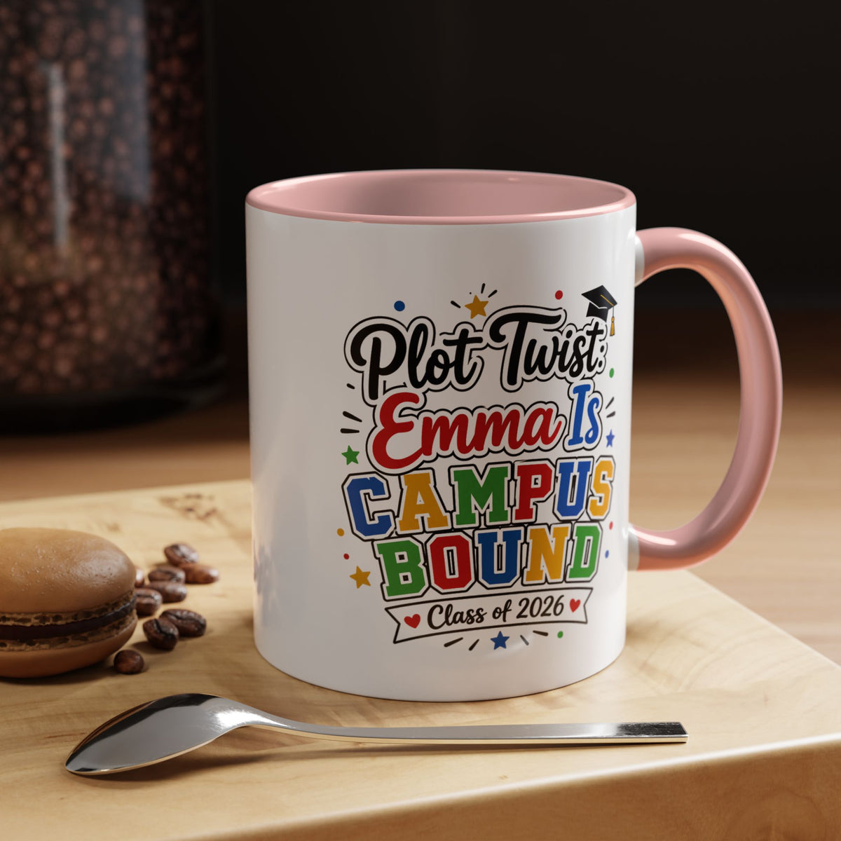 Personalized College Bound Mug, Plot Twist Campus Bound Graduation Cup, Custom Class of 2026 Gift for Her, High School Senior Present