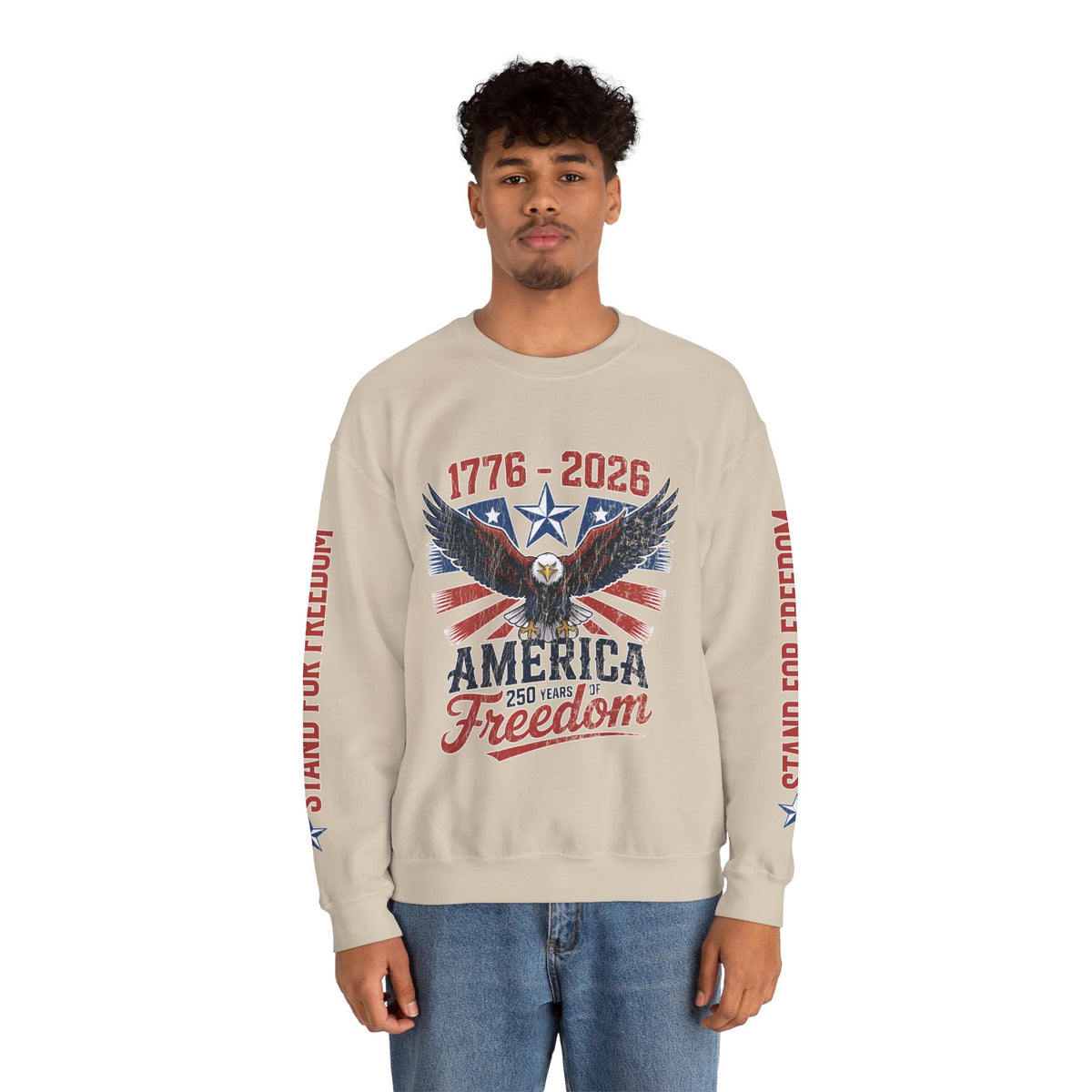 America 250 Sweatshirt 1776 2026, 250th Anniversary USA Pullover, Patriotic Eagle Top, American History Gift, July 4th Outfit