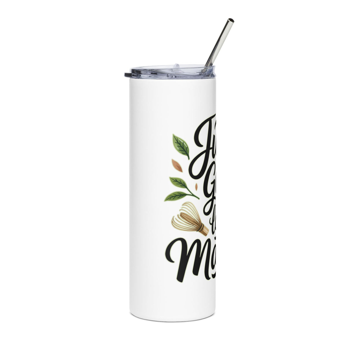 Matcha Lover Skinny Tumbler with Straw, Just a Girl Who Loves Matcha, Cute Green Tea Tumbler, Matcha Gift for Her, Cafe Lover Drink Cup