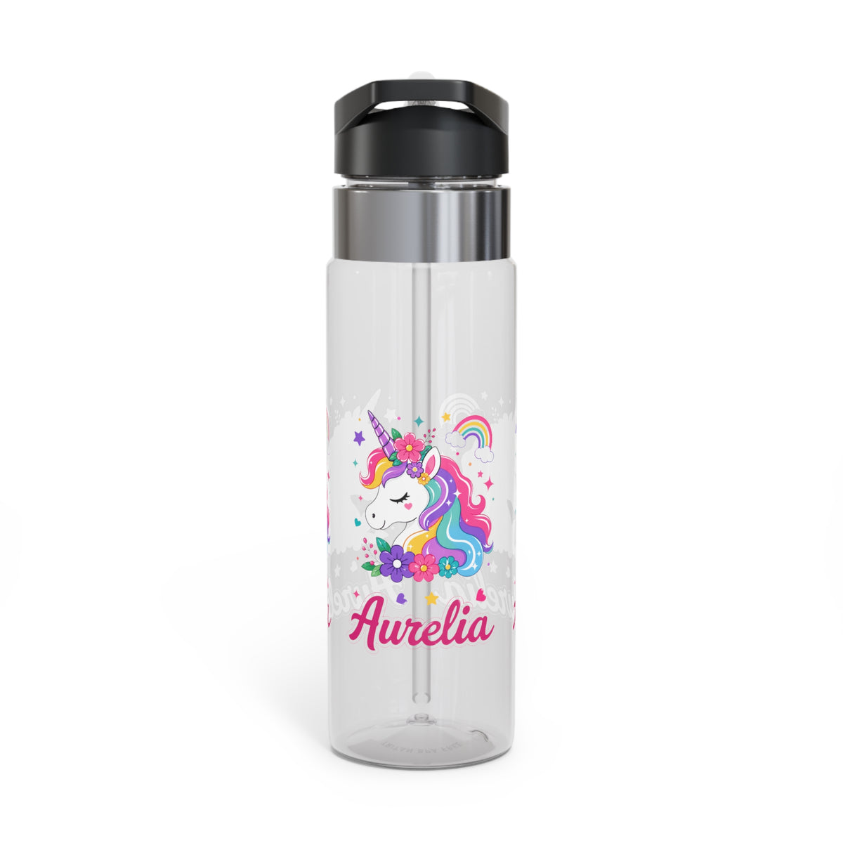 Personalized Unicorn Kids Water Bottle, Cute Rainbow Girl Gift, Magical Birthday Present, School Bottle for Girls, Fantasy Hydration Gift