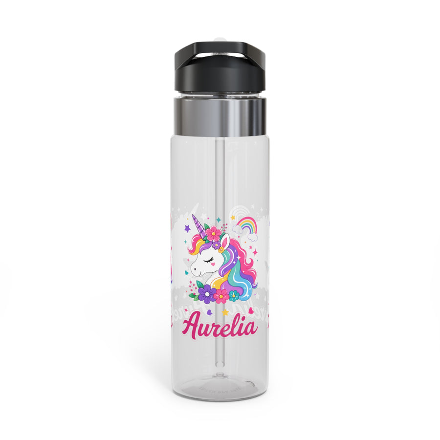 Personalized Unicorn Kids Water Bottle, Cute Rainbow Girl Gift, Magical Birthday Present, School Bottle for Girls, Fantasy Hydration Gift