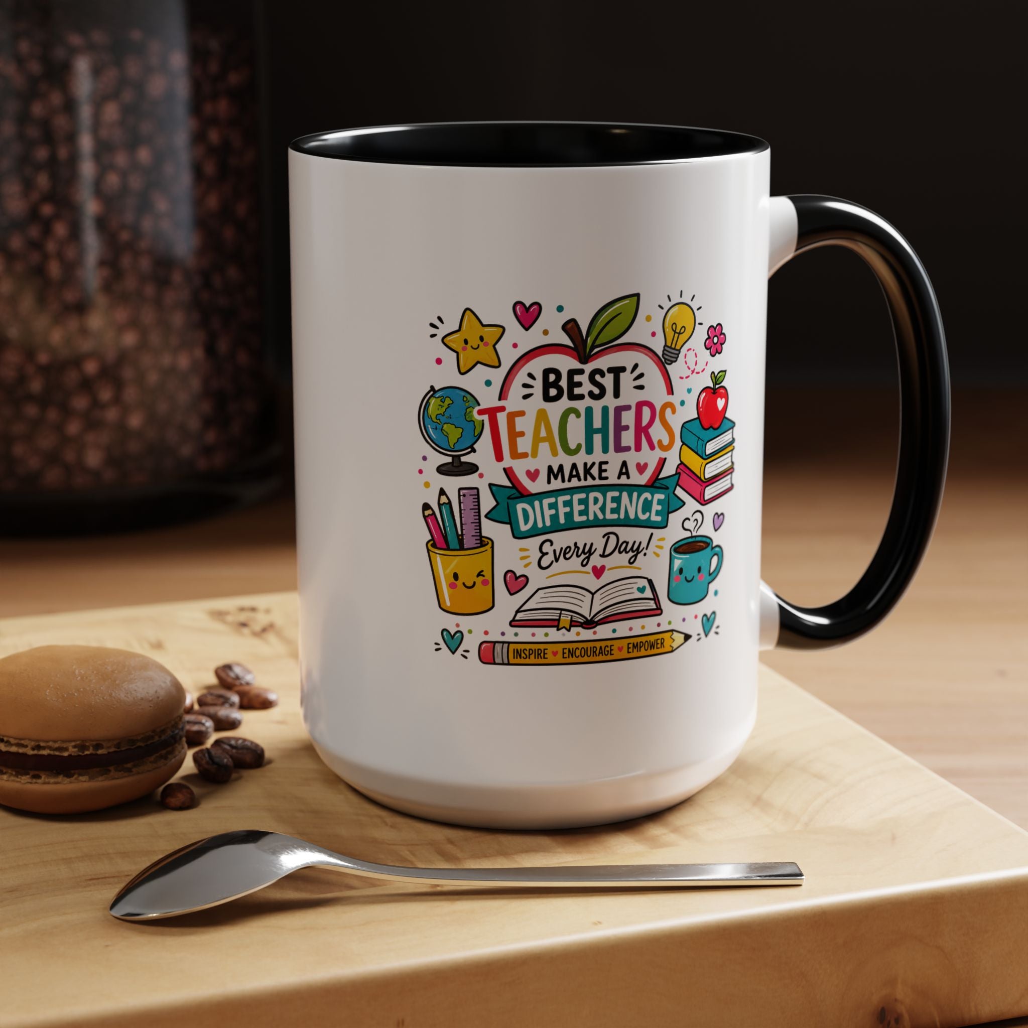 Best Teacher Appreciation Mug, Teachers Make a Difference Coffee Cup, Thank You Gift for Educator, End of Year or Christmas Keepsake