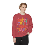 Happy to See Your Face Sweatshirt, Colorful Teacher Crewneck, Retro Classroom Shirt, Back to School Outfit, Educator Appreciation Gift