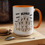 Funny Loud Ducks Mama Coffee Mug, Cute Mother's Day Gift from Kids, Sarcastic Chaos Mom Ceramic Tea Cup with Black Handle