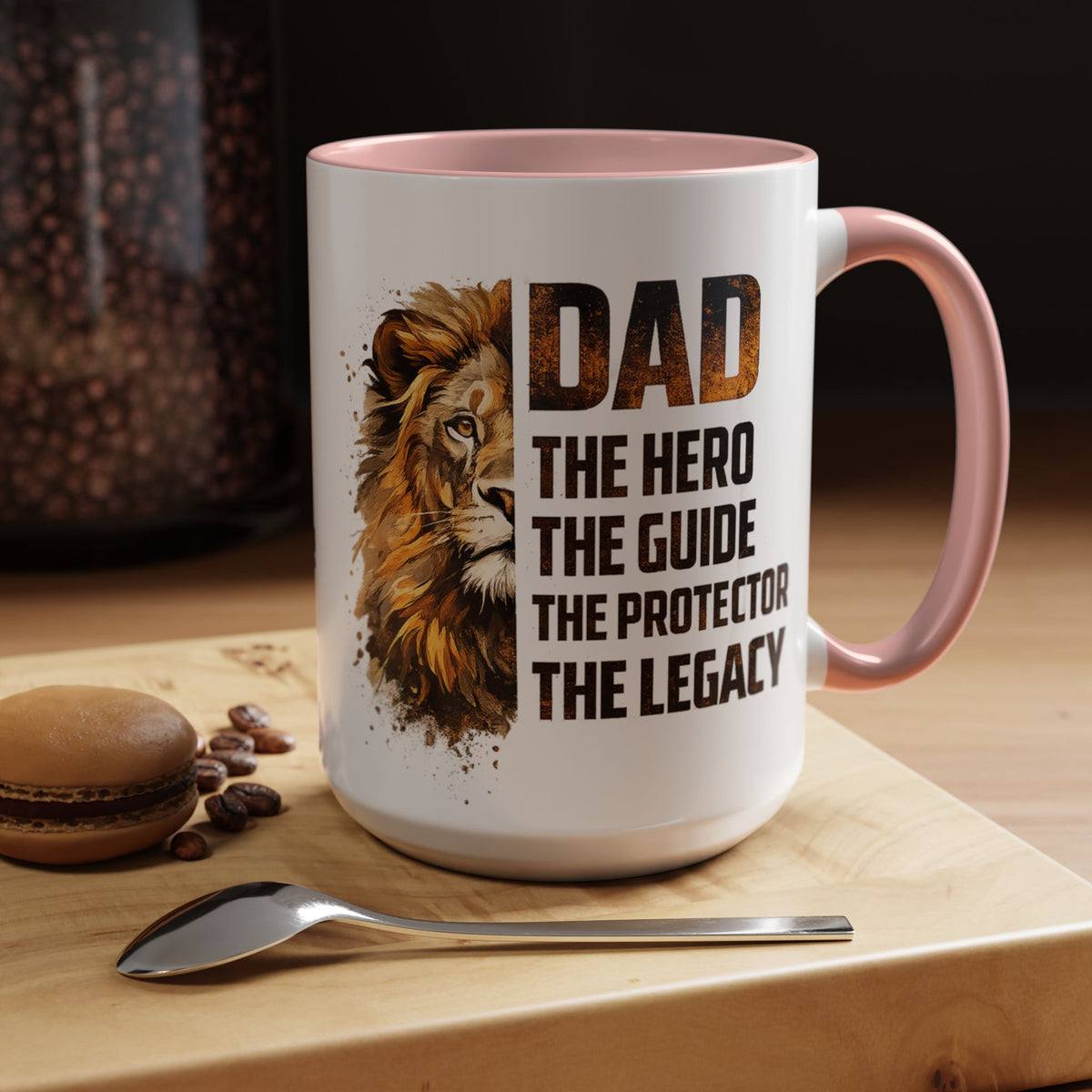 Dad Appreciation Coffee Mug, Dad The Hero The Guide The Protector Mug, Lion Dad Gift, Father's Day Coffee Cup, Gift for Dad