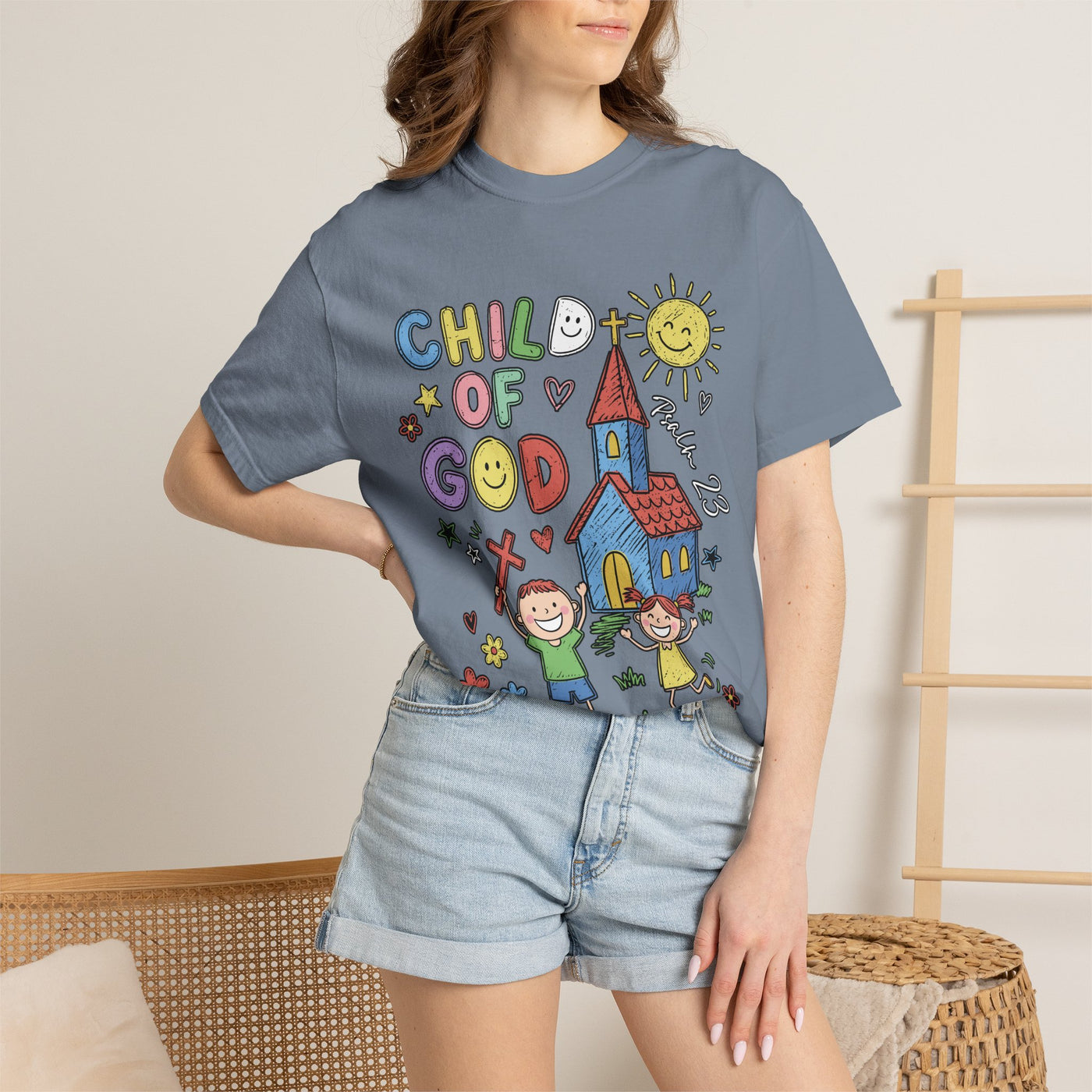 Christian Kids Comfort Shirt, Child Of God Graphic Tee, Faith Based Church Tshirt for Sunday School and Christian Family