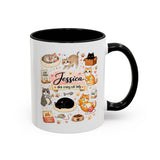 Personalized Cat Mom Mug, Custom Crazy Cat Lady Coffee Mug, Cat Lover Gift with Name, Cute Cat Mom Mug for Women
