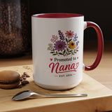 Promoted to Nana Mug, New Grandma Pregnancy Announcement Gift, Floral First Time Grandmother Coffee Cup, Baby Reveal Keepsake 2026