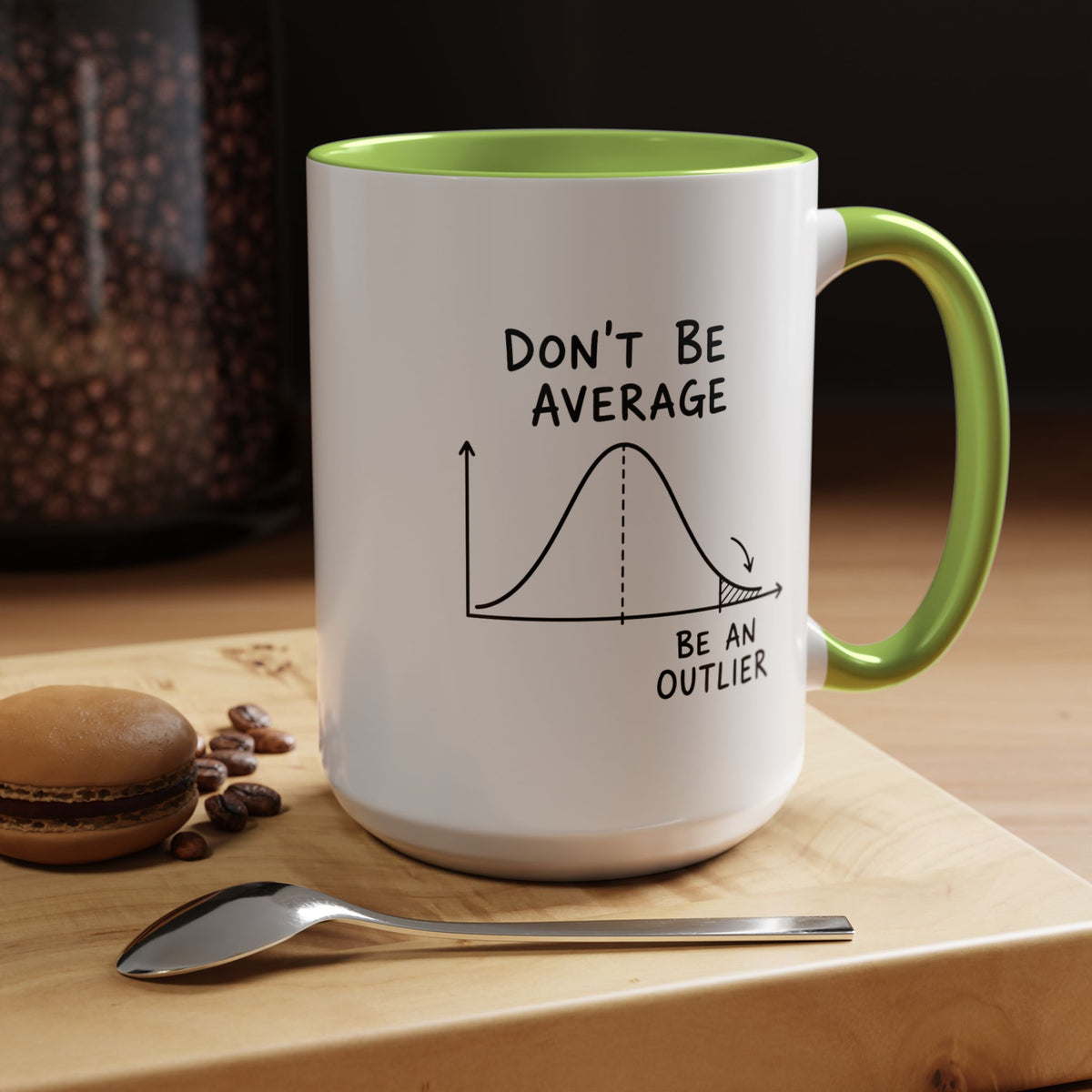 Be an Outlier Coffee Mug, Motivational Math Mug, Statistics Lover Gift, Data Analyst Mug, Inspirational Success Coffee Cup