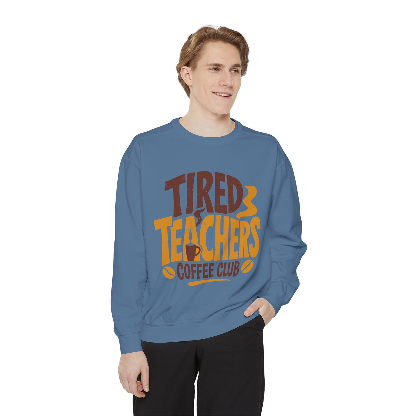 Funny Teacher Coffee Club Comfort Colors Sweatshirt, Tired Teachers Club Graphic Sweatshirt, Teacher Appreciation Gift for Coffee Lovers