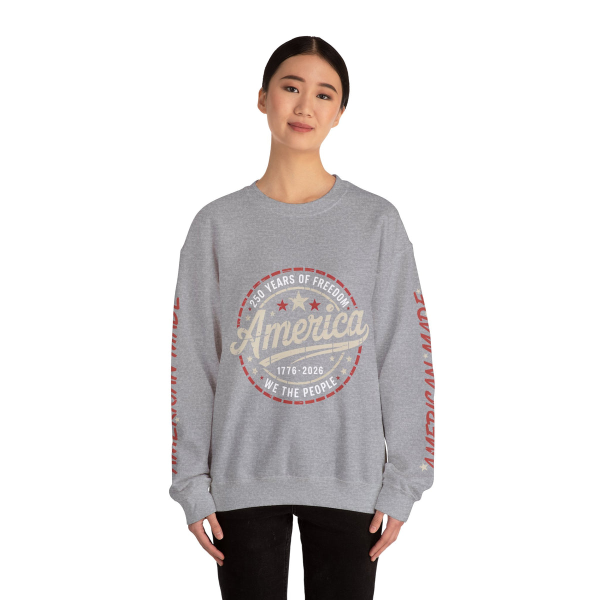 America 250 Sweatshirt, We The People Pullover, 1776 2026 USA Anniversary Top, Patriotic American Heritage Gift, Vintage Americana