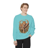 Vintage Leopard Jungle Sweatshirt, Tropical Big Cat Crewneck, Wildlife Nature Lover Gift, Botanical Safari Graphic Cozy Pullover Top