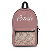 Personalized Floral Kids Backpack, Custom Name Pink School Bag, Dainty Flower Book Bag for Girls, Back to School Gift