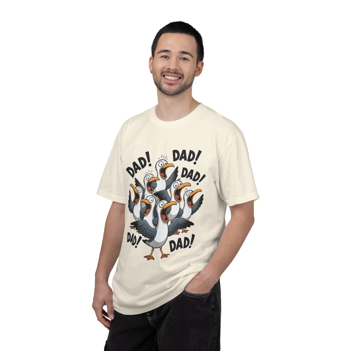 Funny Dad Life Comfort Colors Shirt, Dad Dad Dad Seagull Tee, Fatherhood Humor Graphic Shirt, Father's Day Gift for Dad