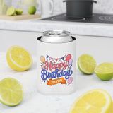 Happy Birthday to You Can Cooler, Pink and Blue Balloon Design, Festive Party Drink Holder, Birthday Gift for a Sister or Your Best Friend