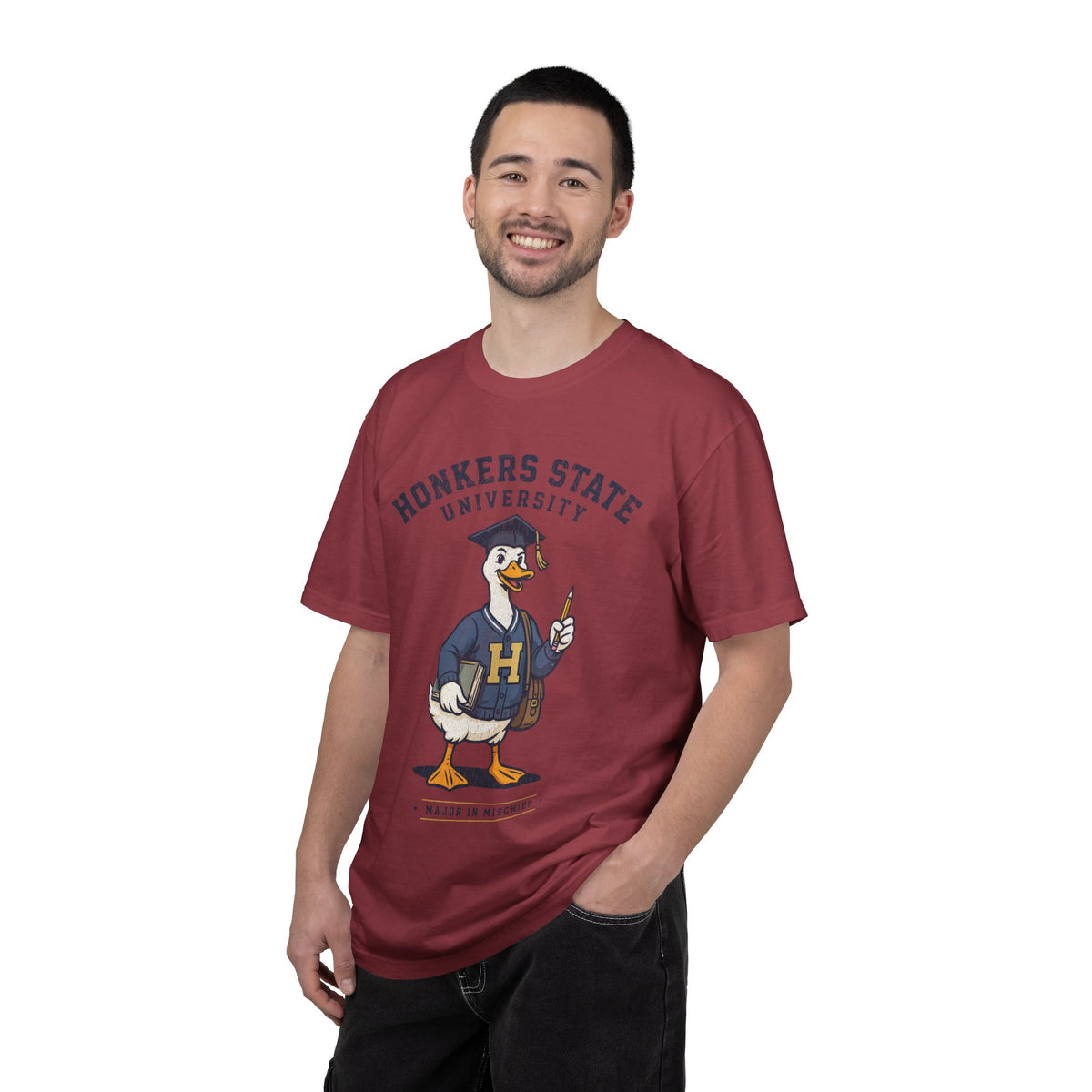 Honkers State University T-Shirt, Funny Goose Graduate Graphic Tee, Major in Mischief College Student Gift, Graduation Campus Shirt