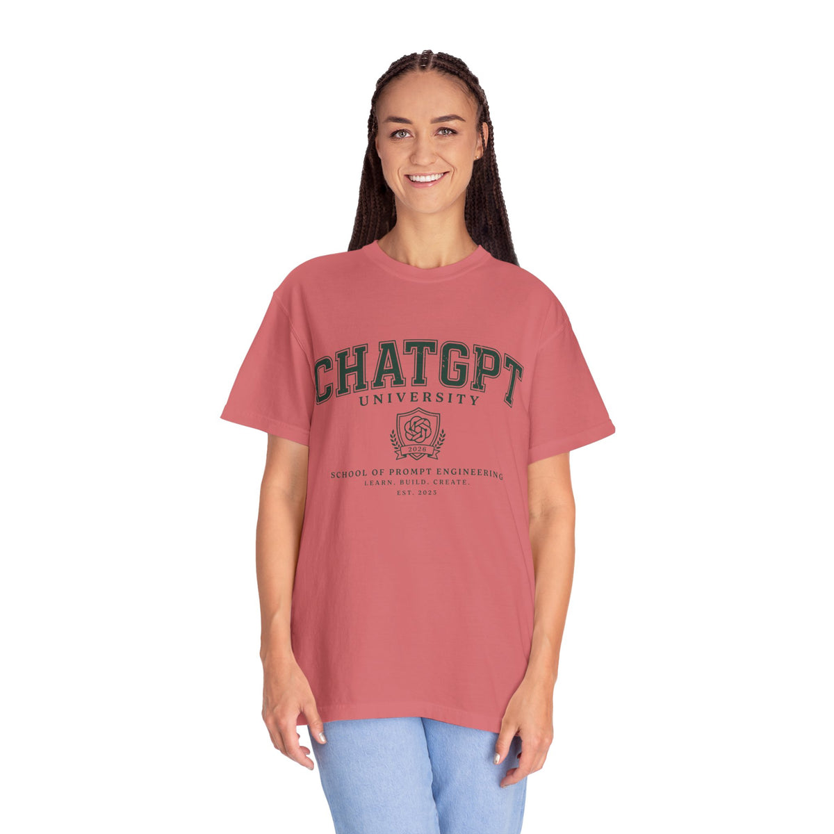 ChatGPT University T-Shirt, Prompt Engineering Graphic Tee, AI Student Gift, Funny Tech Shirt, Coder Graduation Campus Outfit 2026