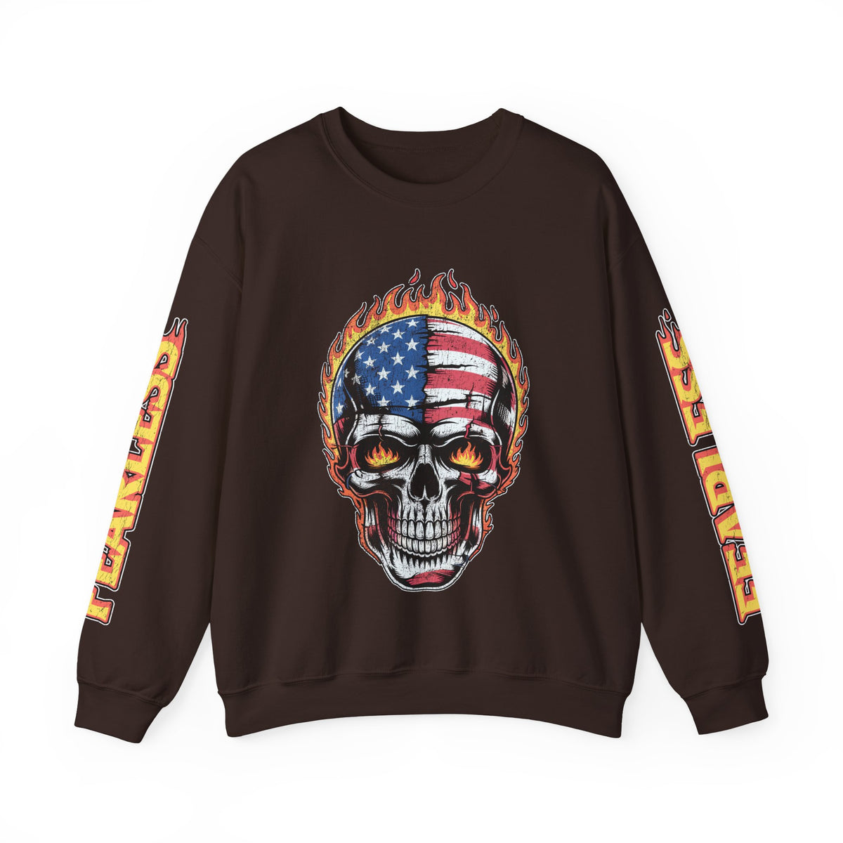Patriotic Skull Sweatshirt, American Flag Skull Pullover, USA Biker Style Top, Edgy Americana Clothing, Fourth of July Gift