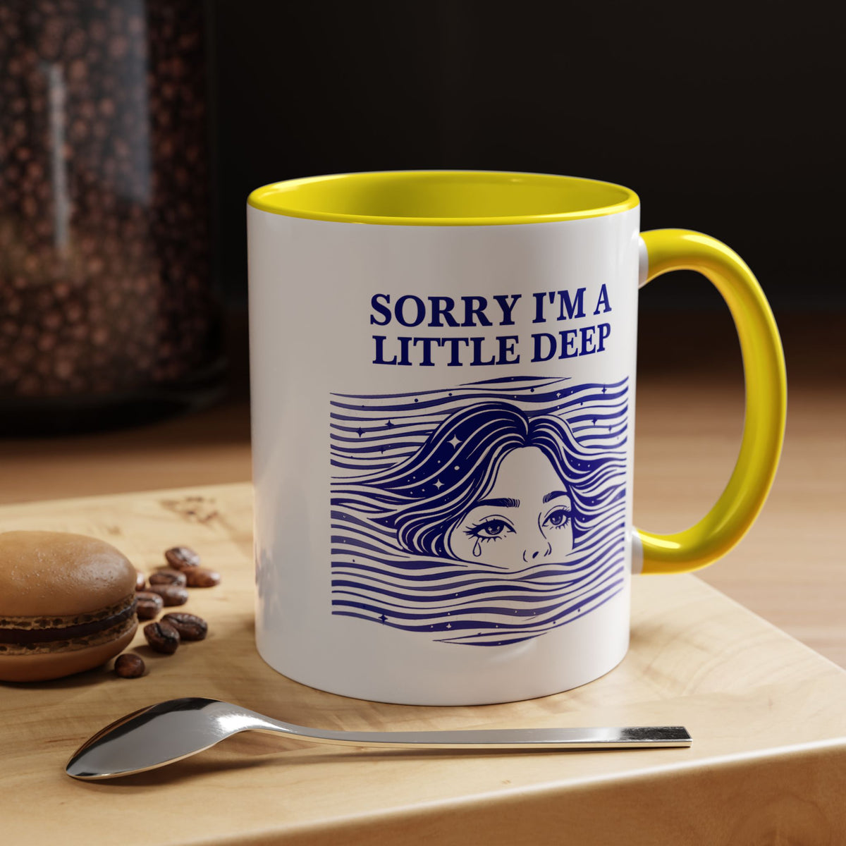 Funny Introvert Mug, Social Anxiety Coffee Mug, Deep Thinker Gift, Sarcastic Humor Cup, Emotional Ocean Mug, Mental Health Gift