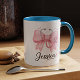 Personalized Nurse Mug, Custom Nurse Name Coffee Mug, Pink Stethoscope Gift, RN Appreciation Gift, Nurse Graduation Cup