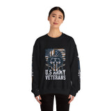 US Army Veterans Sweatshirt, Military Skull Crewneck, American Flag Veteran Pullover, Army Veteran Gift, Memorial Day or Veterans Day