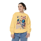 Galactic Coffee Comfort Colors Sweatshirt, Funny Alien Coffee Lover Shirt, Space Nerd Sweatshirt, Sci Fi Gift for Coffee Fans