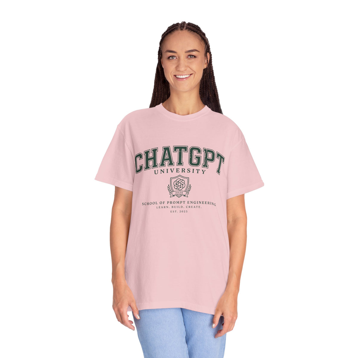 ChatGPT University T-Shirt, Prompt Engineering Graphic Tee, AI Student Gift, Funny Tech Shirt, Coder Graduation Campus Outfit 2026